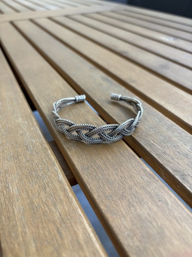 Bracelet jonc argent massif - en,