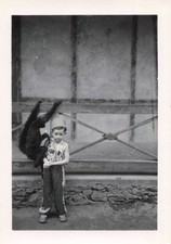 OLD GUIANA PHOTO ~1950 AROUND OYAPOCK CHILD IN COSTUME AND HIS MONKEY