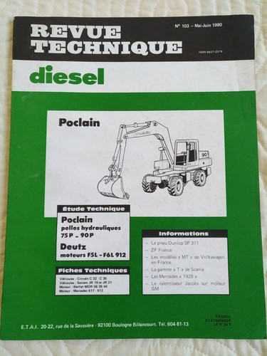 Revue technique pelle poclain - technique,