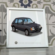 Poster Peugeot 205 XS grise