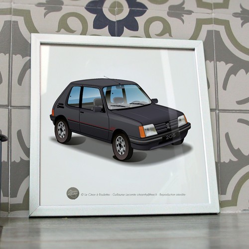 Poster peugeot 205 - 205, grise