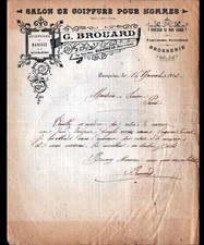 BEAUPREAU (49) HAIR SALON "G. BROUARD hairdresser" letter in 1903