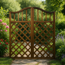 Portail en bois, porte décorative en bois pour jardin