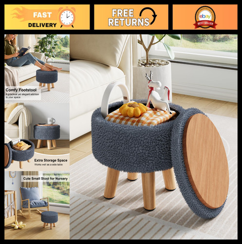 Cozy round storage ottoman - cozy,