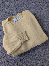 Carrol & Co. Beverly Hills Luxury Shetland Scotland Wool Sweater Yellow Prep 44