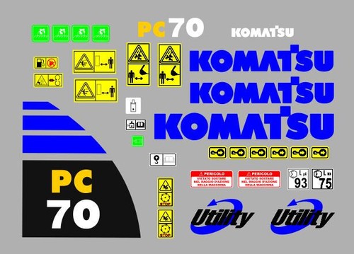 Komatsu 7 stickers - komatsu, 70-7