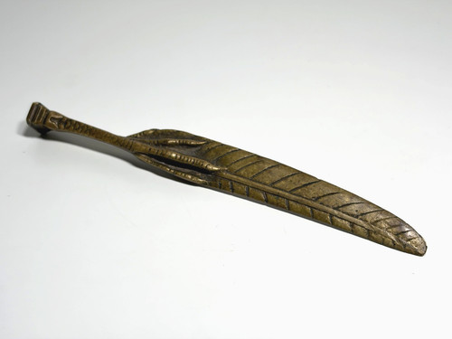 Coupe papier bronze plume
