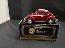 B753-MATCHBOX COLLECTIBLES 50TH ANNIVERSARY RUBY RED '62 VW BEETLE WITH BOX