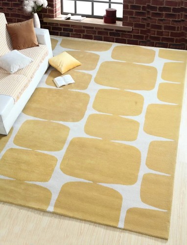 Tapis jaune milieu siècle - tapis,
