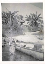 OLD PHOTO GUIANA 1951 AKOUMENAYE CHILD "AMPHIBIAN" WITH HIS SUGAR CANE