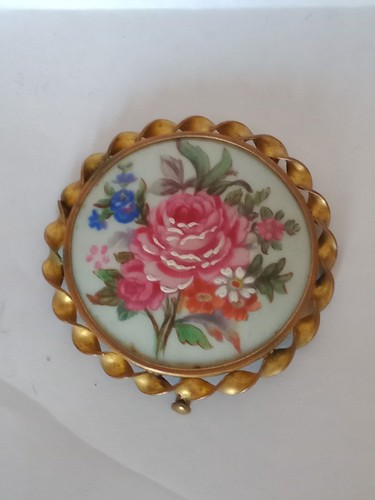 Ancienne broche porcelaine - broche, en