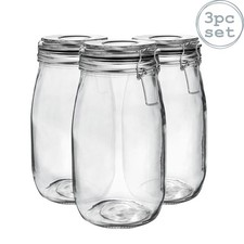 3x verre Jars rangement avec