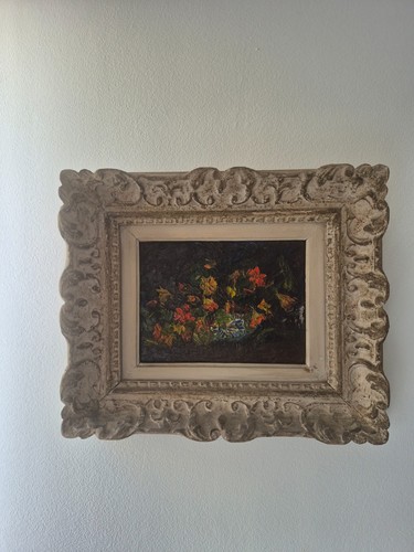 Tableau ancien fleurs huile - -,