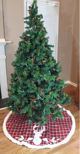 Renne rouge plaid arbre - rouge,