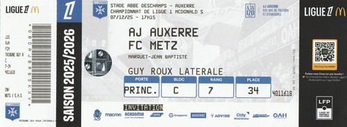 Ticket football auxerre - ticket,