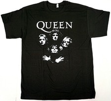 QUEEN T-shirt Freddie Mercury Classic Rock Band Tee Men's Black New