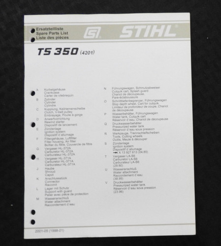 Catalogue manuel pièces - catalogue,
