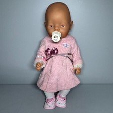 Baby Born Doll Pink Eyes Poo & Wee Doll with Outfit Zapf Creation UNTESTED