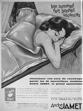 ADVERTISEMENT ANDRÉ JAMET SLEEPING BAGS GOOD SLEEP MAKES GOOD HOLIDAYS