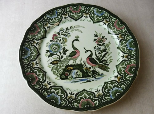 Ancienne assiette décor - , paon