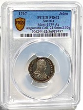 1767 Austria Silver Jeton  PCGS MS62  Mont-1979 Ag Population of 2 - RARE