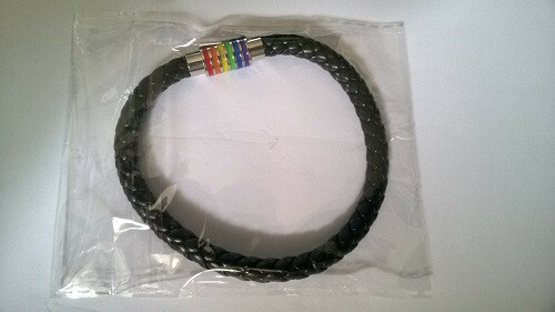 Gay bracelet cuir tressé - cuir,
