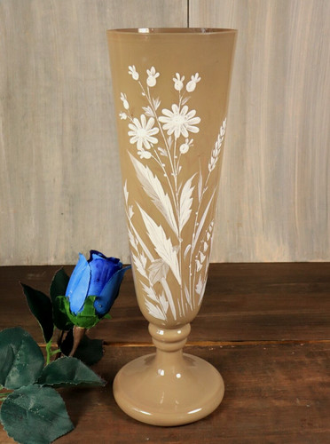 Vase ancien sur pied verre - ancien,