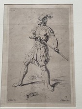 Rare gravure XVIIème Gérard Hoet & Pieter Bodart soldat guerrier romain