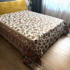 Vintage Bassetti Italy Oversized cotton bedspread/sheet 104"x104" Boho bedding