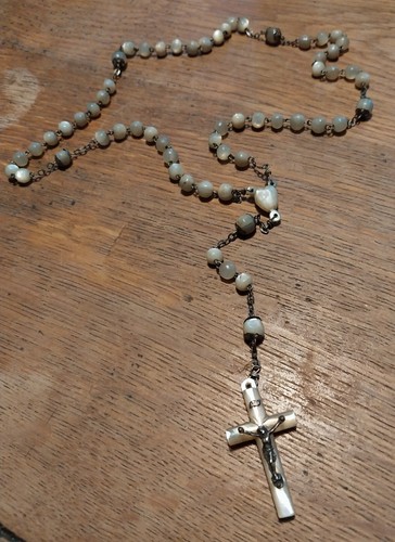 Ancien chapelet nacre croix - ancien,