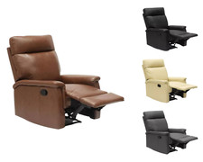 Fauteuil Relax Simili Cuir Rembourré Relaxation Dossier Inclinable Repose-Pieds