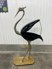 RARE MONUMENTAL 1970'S  FRENCH FONDICA BRASS, ALUMINUM, STEEL AND LACQUER BIRD