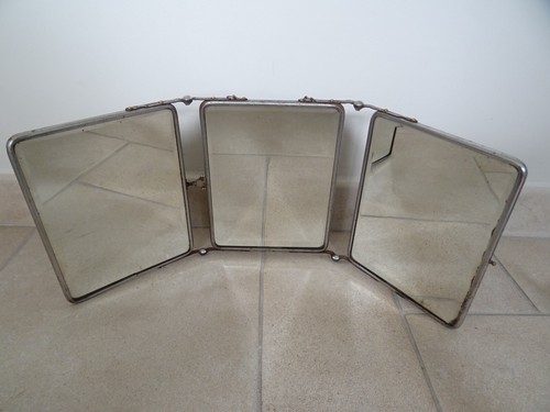 Miroir triptyque biseauté - miroir,