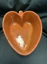 rare antique TERRACOTTA HEART SHAPED CAKE MOLD EARLY XX EME