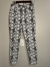 Frame Denim Women's 26 Ali High-Rise Cigarette Jeans Snakeskin Gris Mob Wife