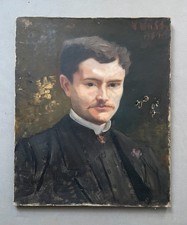 Portrait d'homme, Huile sur toile, Signature à identifier, Peinture XIXe