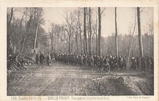 CP WAR 1914 ON FRONT TROOPS MARCHING UNDER WOOD - CARD NOTEBOOK - 81545