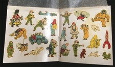 Original Tintin Decal Set 25 in Book Rare Made in Paris VTG Space Astronaut Moon