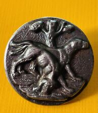 Antique Hunting Jacket Button Venery Decor Two Chiens Stop