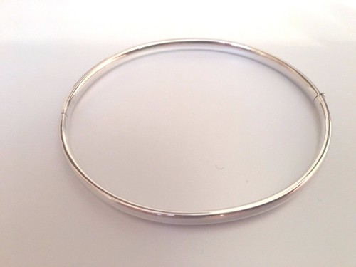 Bracelet jonc ouvrant blanc - or,