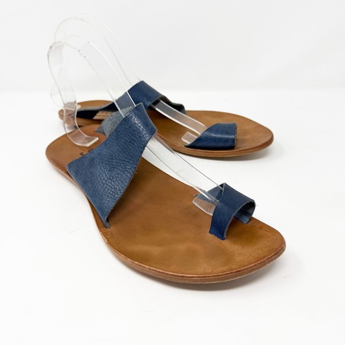 Cydwoq blue leather flat - cydwoq,