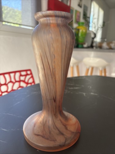 Vase pâte verre signé - de,