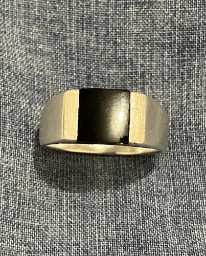 Bague argent onyx noire