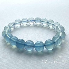 Bracelet aigue-marine pierre bleue naturelle argent bijoux réglables neuf