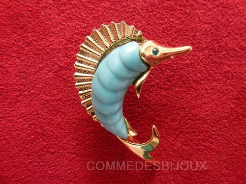 Broche vintage espadon poisson - vintage,