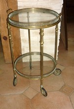 Dessert Bronze Rolling Side Table Trays Glass Home Jansen Rings