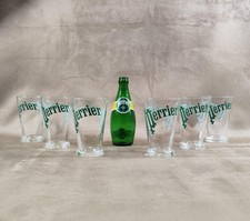 Lot of 6 Perrier sparkling water glasses Made in France Vintage 1980