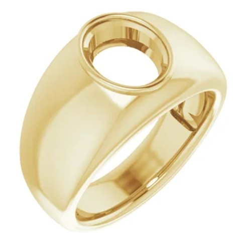 Bague ovale homme - , jaune