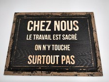 Plaque bois Chez nous le