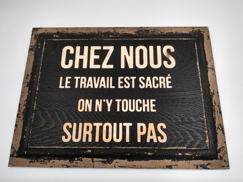 Plaque bois chez nous - chez, le